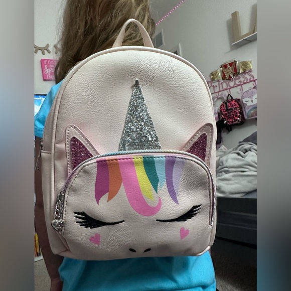 Pink unicorn rainbow mini backpack - Picture 2 of 4